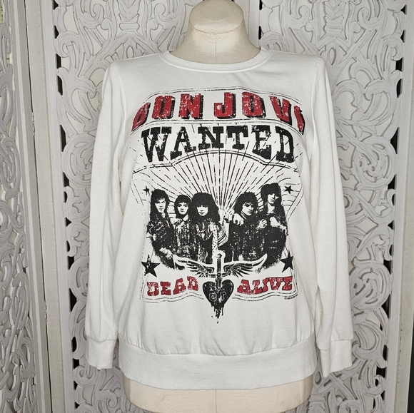 Torrid Bon Jovi Wanted Dead or Alive Graphic Sweatshirt Size 00 (L/XL) - Picture 2 of 10